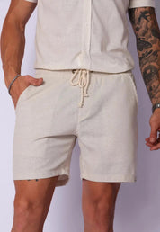 Shorts de Linho Masculino Bege