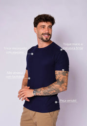 Camiseta Masculina Tricot Azul Marinho