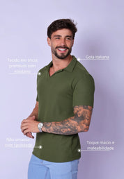 Camisa Polo Italiana Tricot Verde