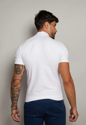 Camiseta Slim Gola Alta Branca