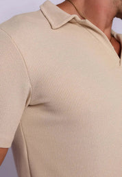 Camisa Polo Italiana Tricot Bege