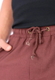 Shorts de Linho Masculino Marrom