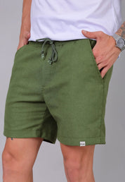 Shorts de Linho Masculino Verde