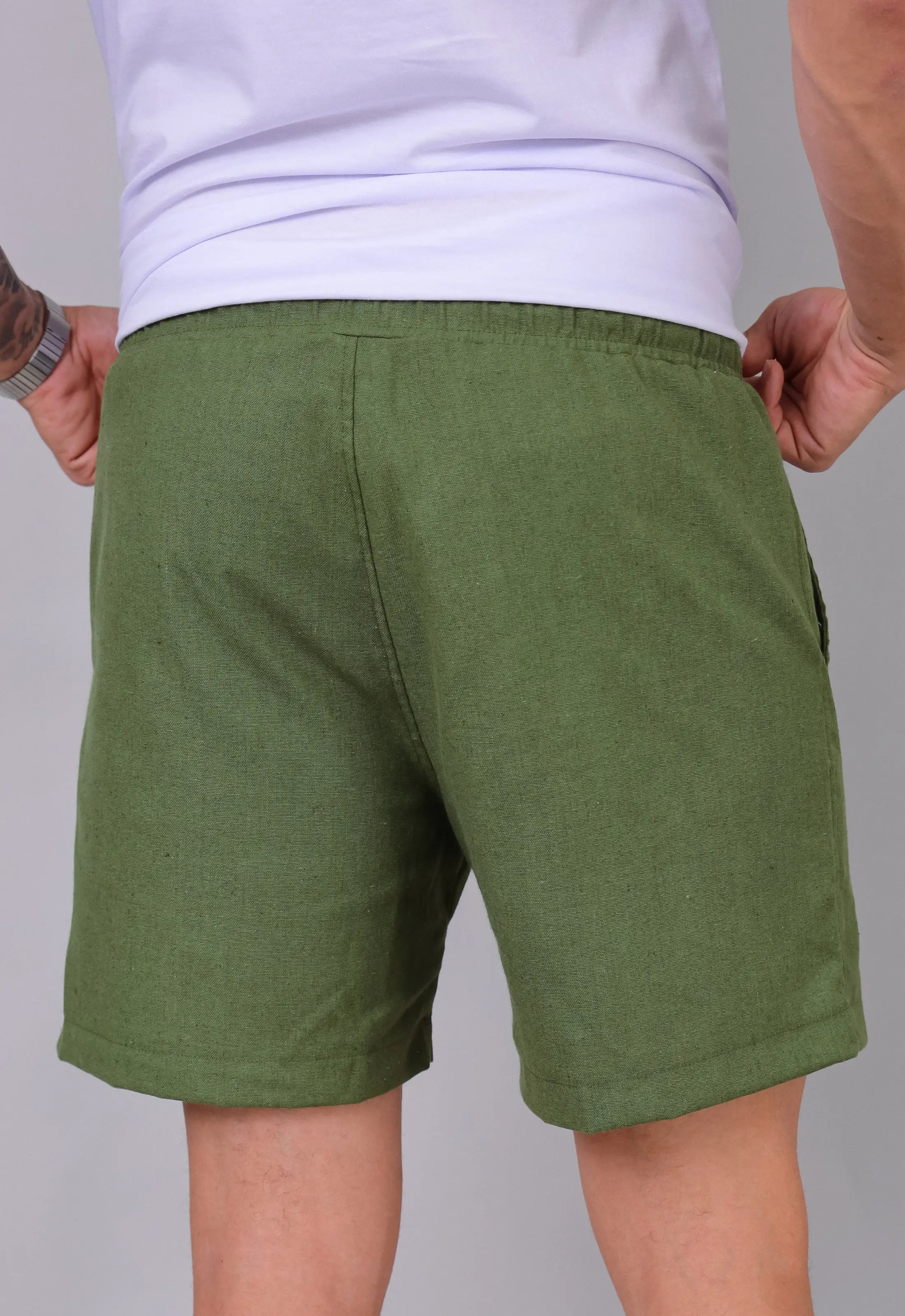 Shorts de Linho Masculino Verde