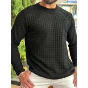 Suéter Masculino de Tricot Básico Liso Gola Redonda