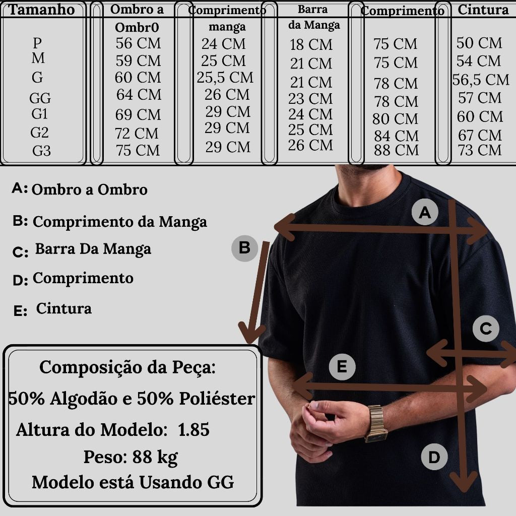 Camiseta Oversized Casual Básica Lisa Reta