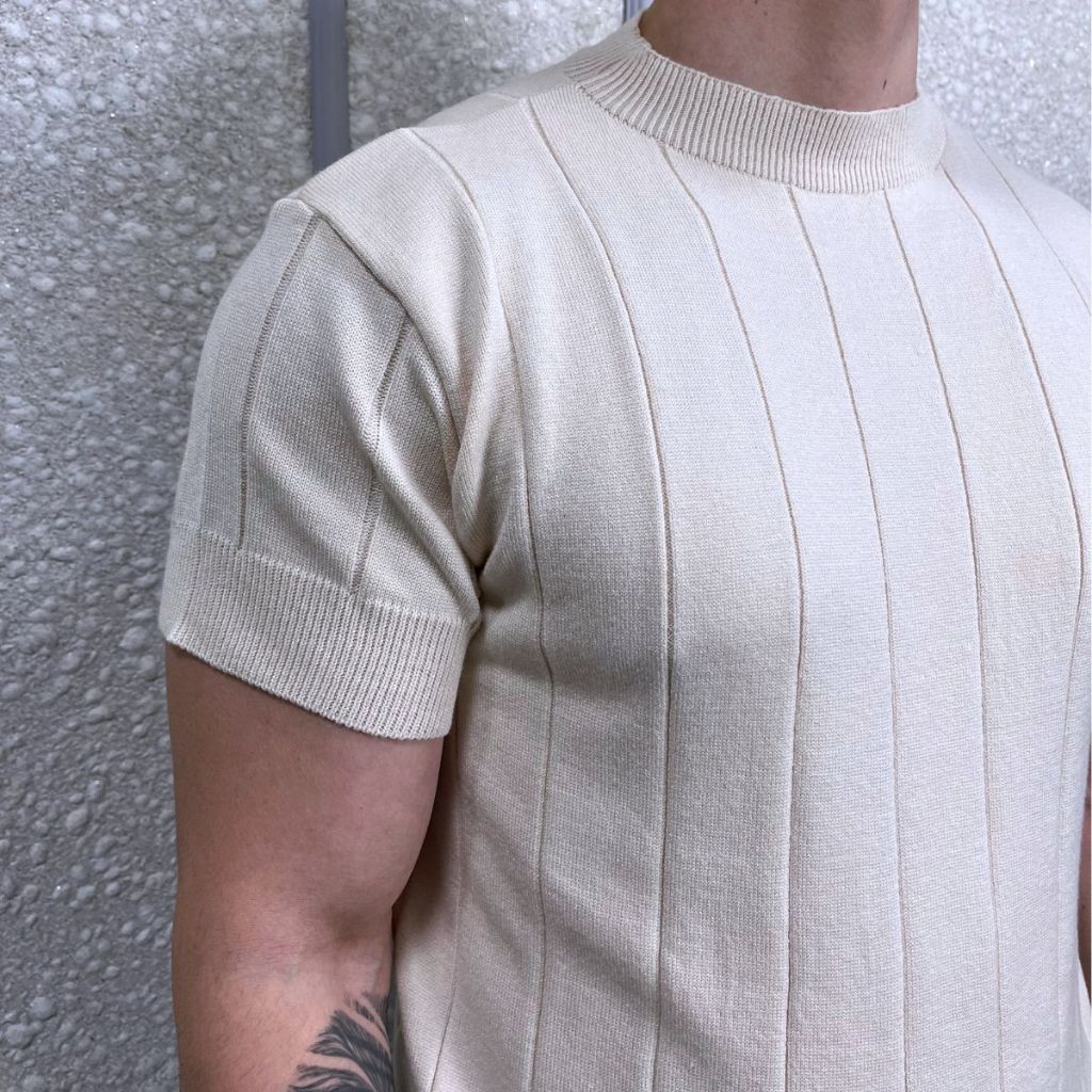 Camiseta Masculina Modal Tricot Texturizado Premium Moda Verão
