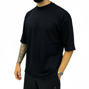 Camiseta Oversized Masculina Gola Canelada 100% Algodão StreetWear