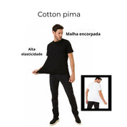 Camiseta Masculina Cotton Pima Premium | Malha Encorpada e Alta Elasticidade