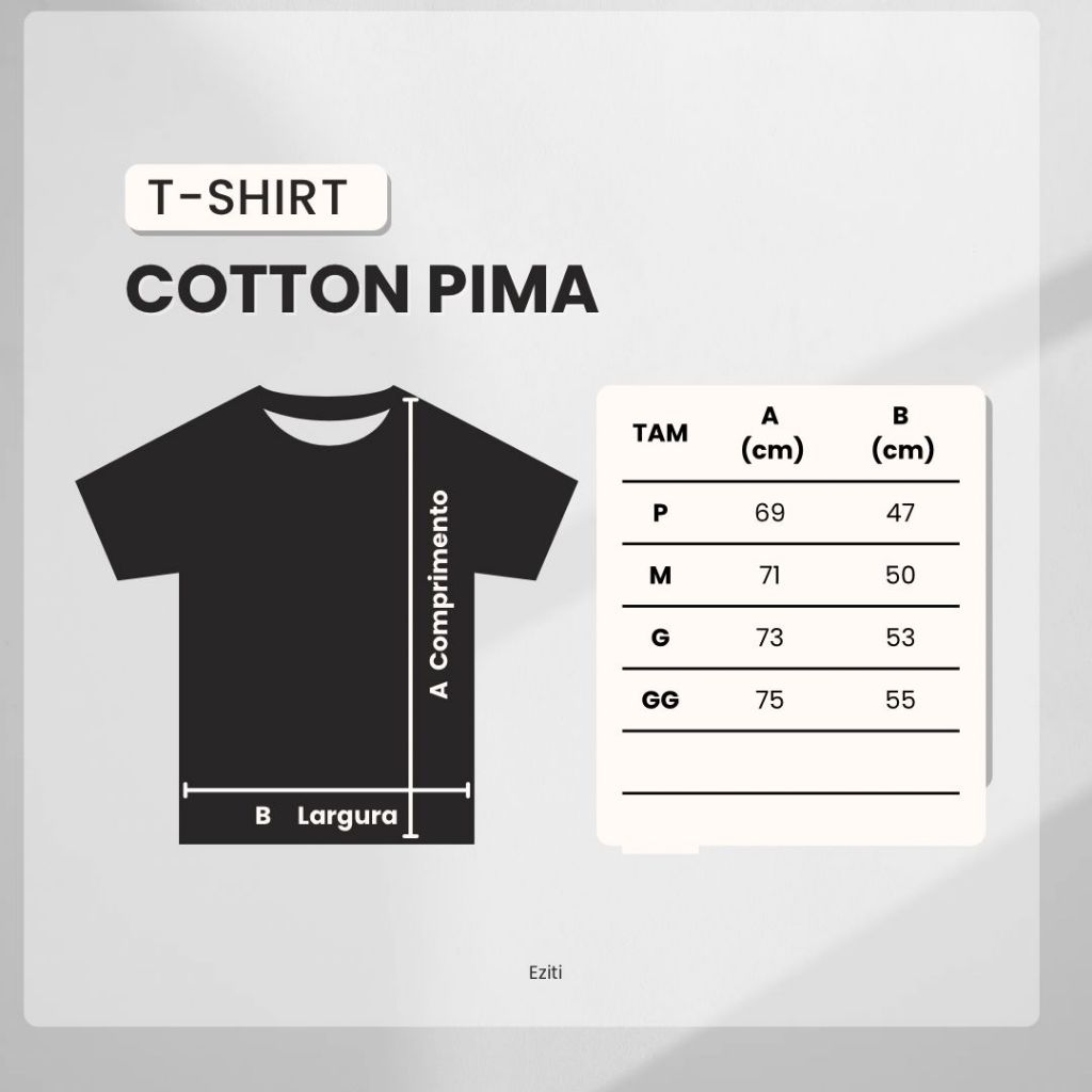Camiseta Masculina Cotton Pima Premium | Malha Encorpada e Alta Elasticidade