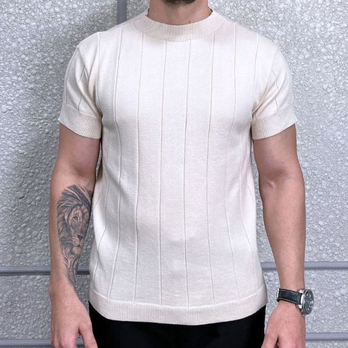 Camiseta Masculina Modal Tricot Texturizado Premium Moda Verão