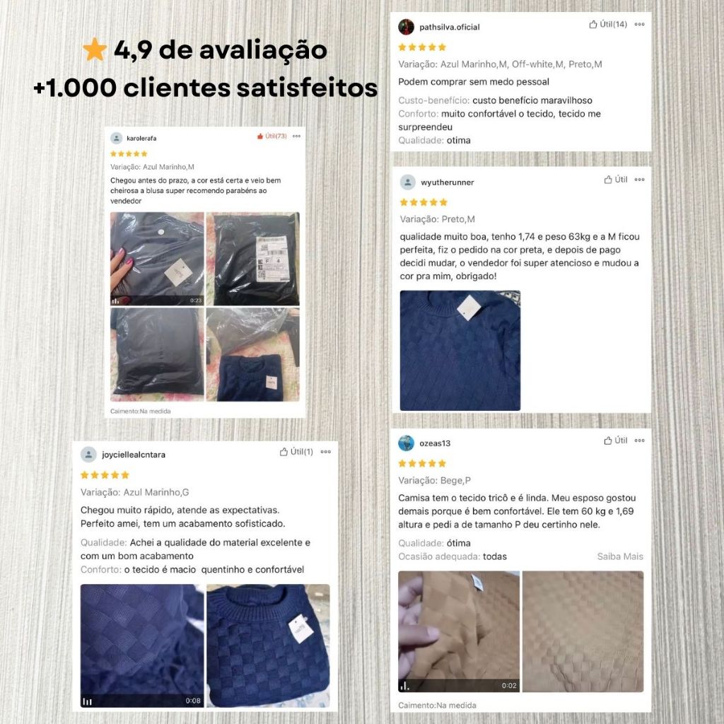 Sueter Masculino Lã Tricot Xadrez Blusa de Frio de Tricô Manga Longa Básica Elegante Confortável