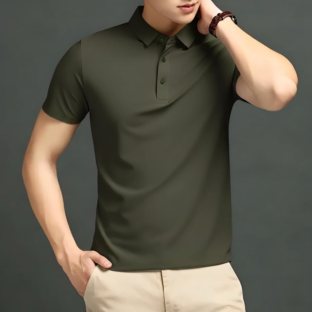 Camisa Polo Masculina em Tecido Gelado Elastico