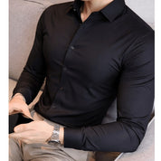 Camisa Social Poliamida Masculina Manga Longa Tecnológica Slim Fit Anti-Transpirante Ante Odor Não Amassa Elasticidade