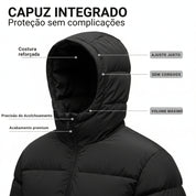 Bobojaco masculino casaco jaqueta Corta Vento Frio Reforçada Capuz Removível Impermeavel