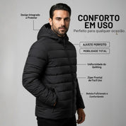 Bobojaco masculino casaco jaqueta Corta Vento Frio Reforçada Capuz Removível Impermeavel