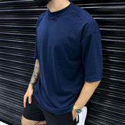 Camiseta Oversized Masculina Gola Canelada 100% Algodão StreetWear