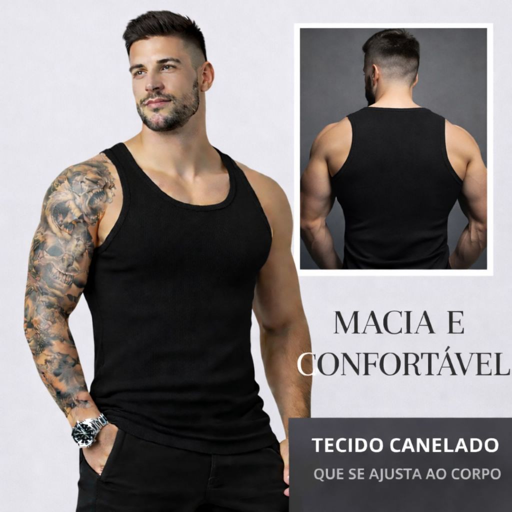 Regata Masculina Básica Uso Diário e Academia Canelada Hip Hop Americana