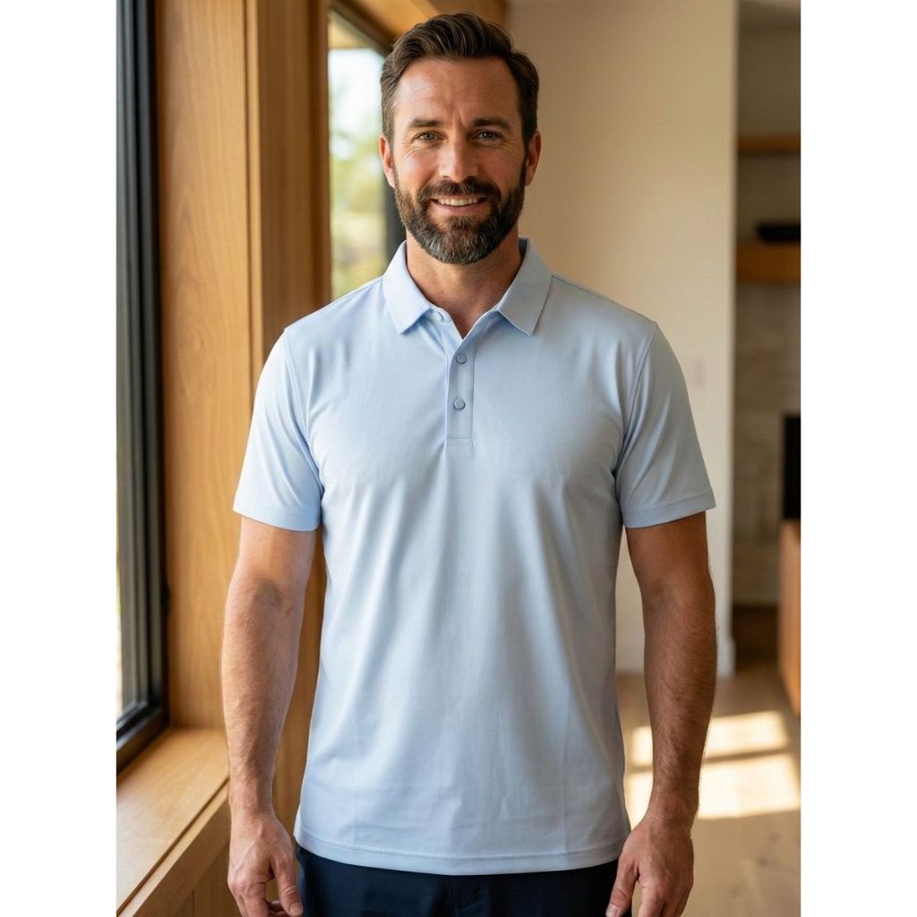 Camisa Polo Masculina em Tecido Gelado Elastico