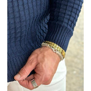 Suéter Masculino de Tricot Básico Liso Gola Redonda
