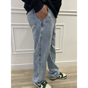 Calça Jeans Reta Cargo Baggy Masculina Balão Larga Carpenter