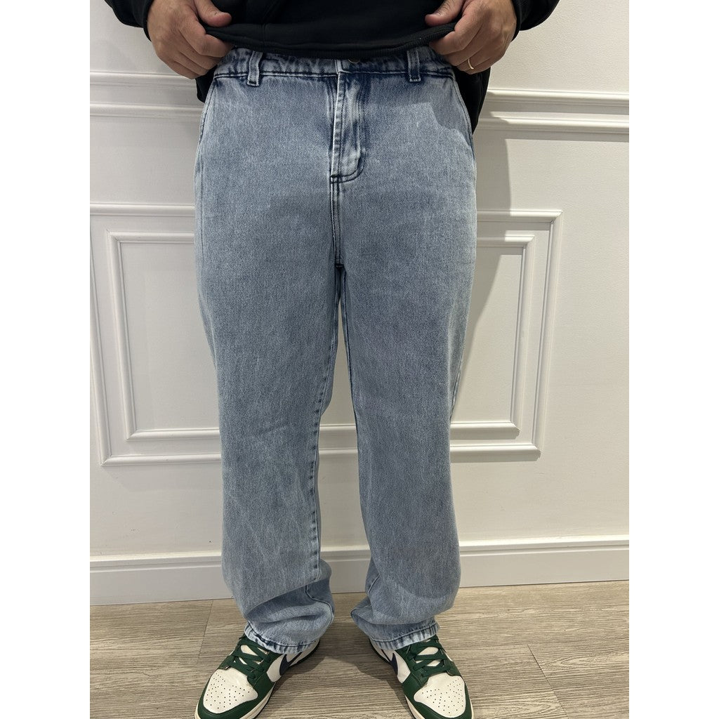 Calça Jeans Reta Cargo Baggy Masculina Balão Larga Carpenter