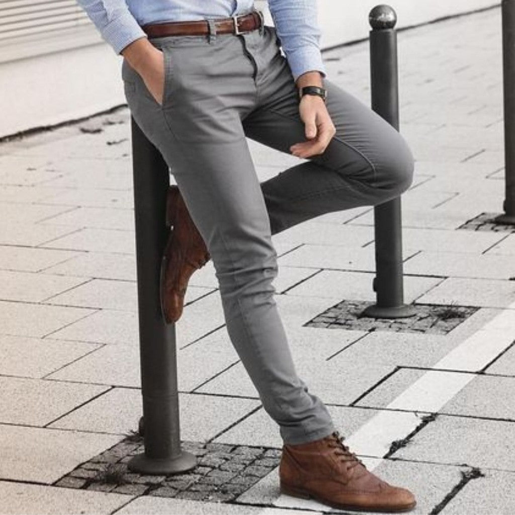 Calça Alfaiataria Masculina Sarja Esporte Fino Chino com Lycra